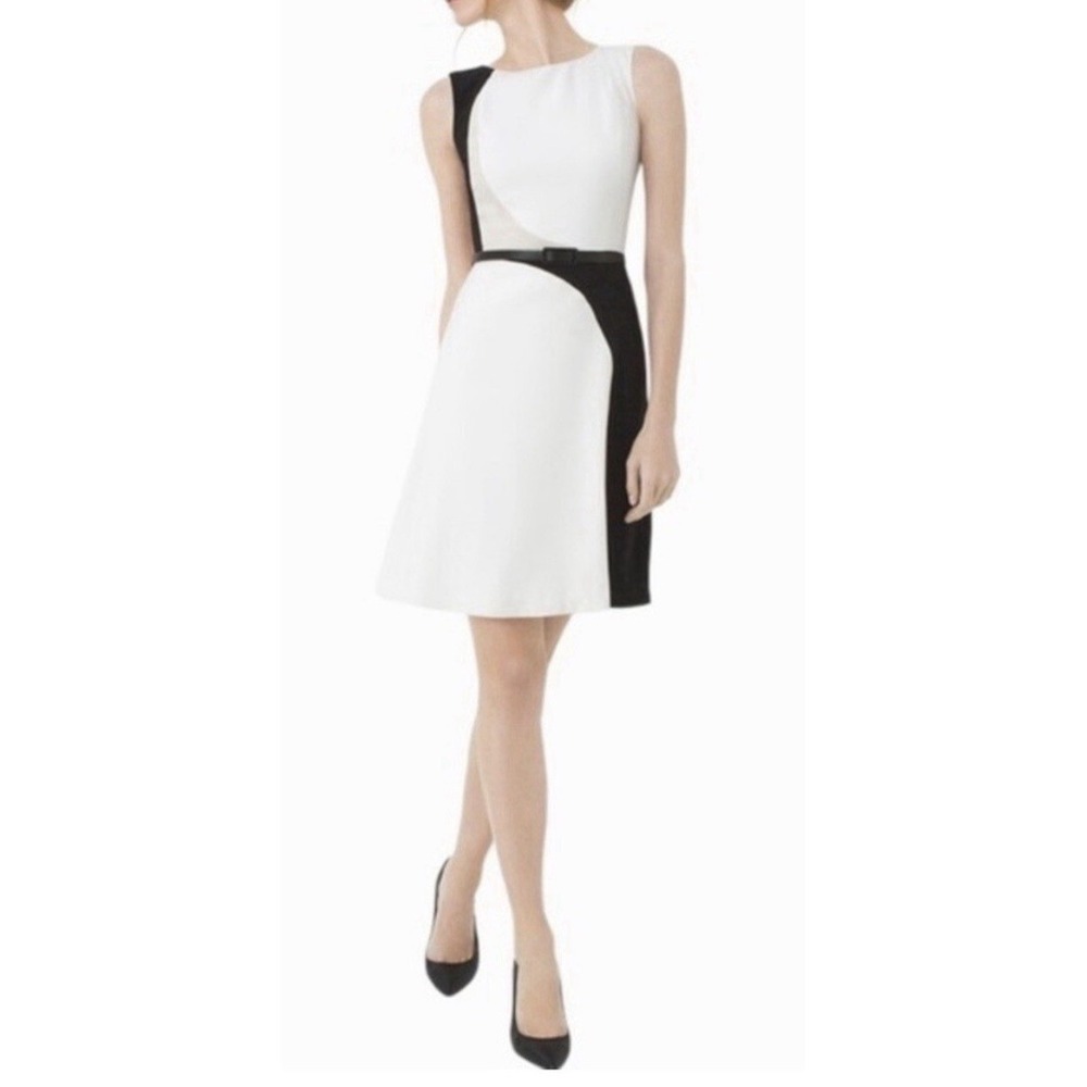 WHITE HOUSE BLACK MARKET Colorblock A-Line Dress SIZE 12